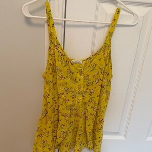 Sienna Sky Yellow Floral Button-Front Camisole Top— SIZE SMALL!